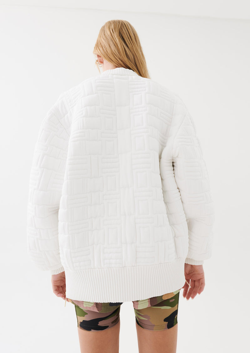 BALLER KNIT JACKET IN WHITE