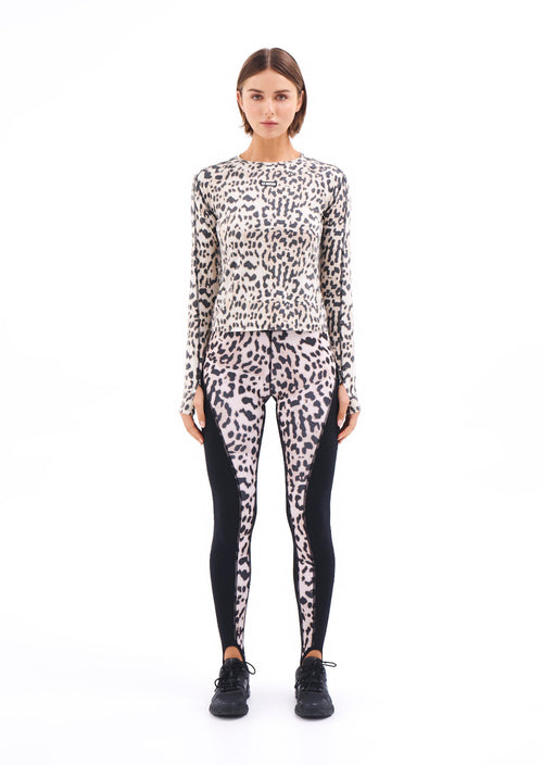 SLALOM PRINTED LEGGING IN LEOPARD