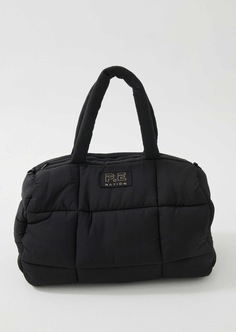 Black quilted new arrivals gym bag