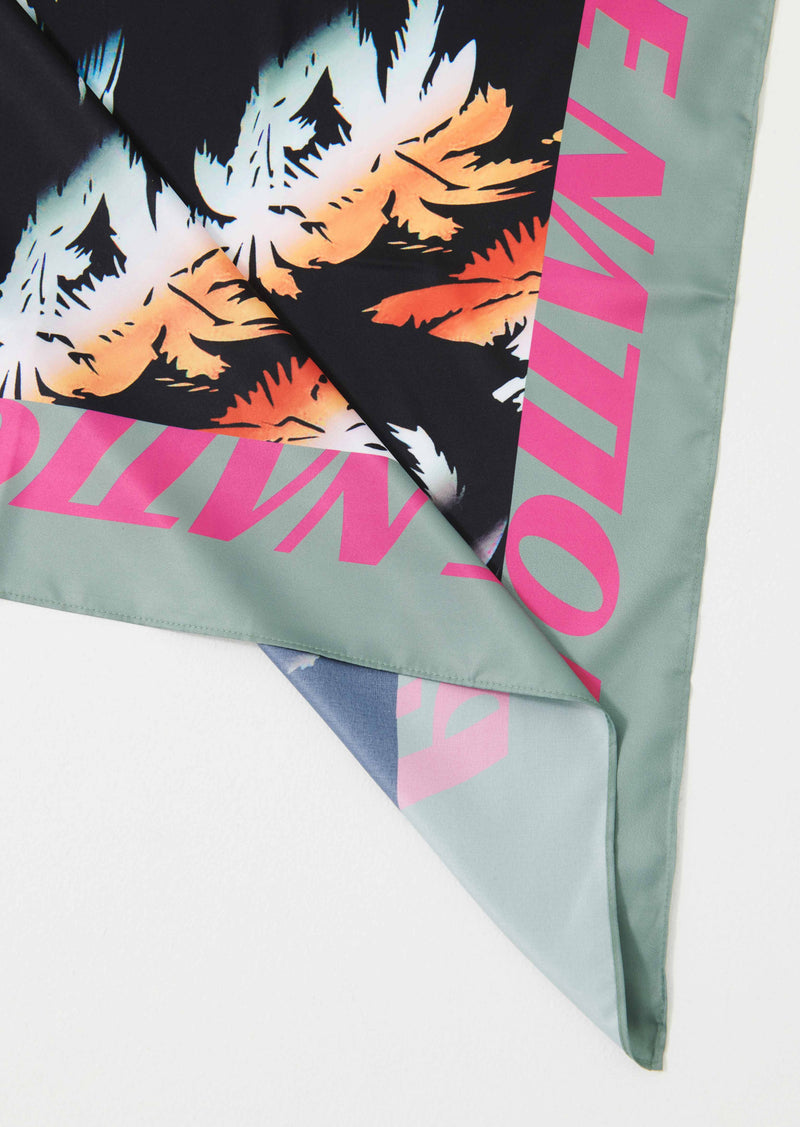 BRONTE SCARF IN PALM LOGO PRINT