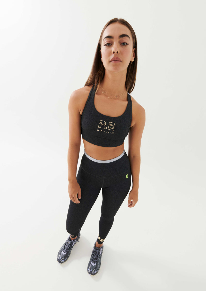 REACTION SPORTS BRA IN CHARCOAL MARL