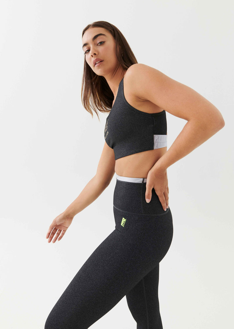 REACTION SPORTS BRA IN CHARCOAL MARL