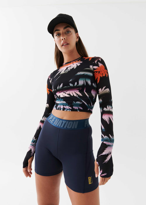 OASIS LS TOP IN PALM TREE PRINT