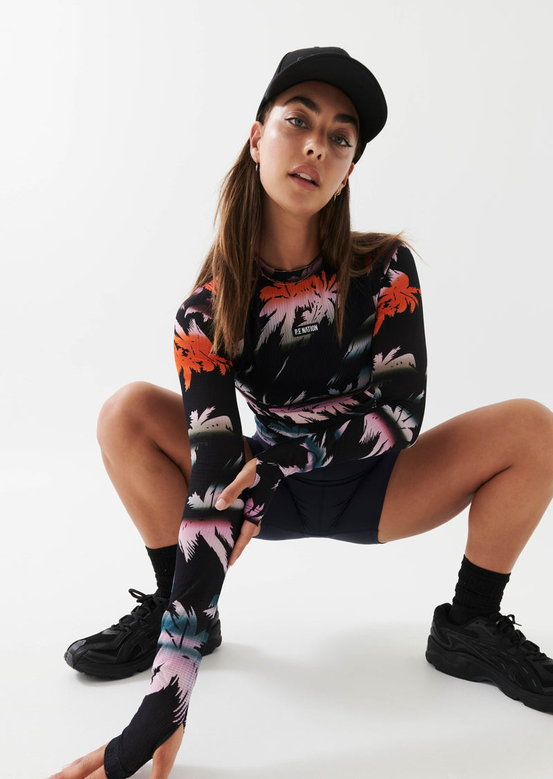 OASIS LS TOP IN PALM TREE PRINT
