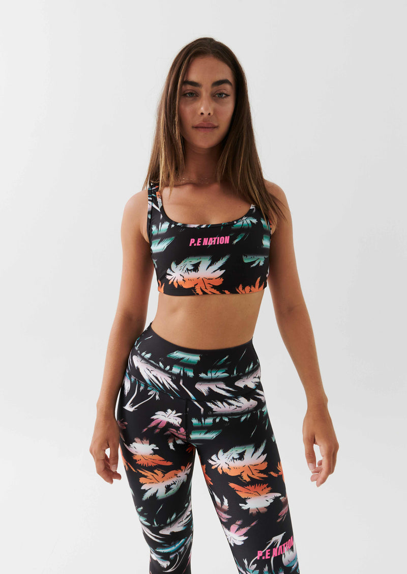 OASIS SPORTS BRA IN PALM TREE PRINT