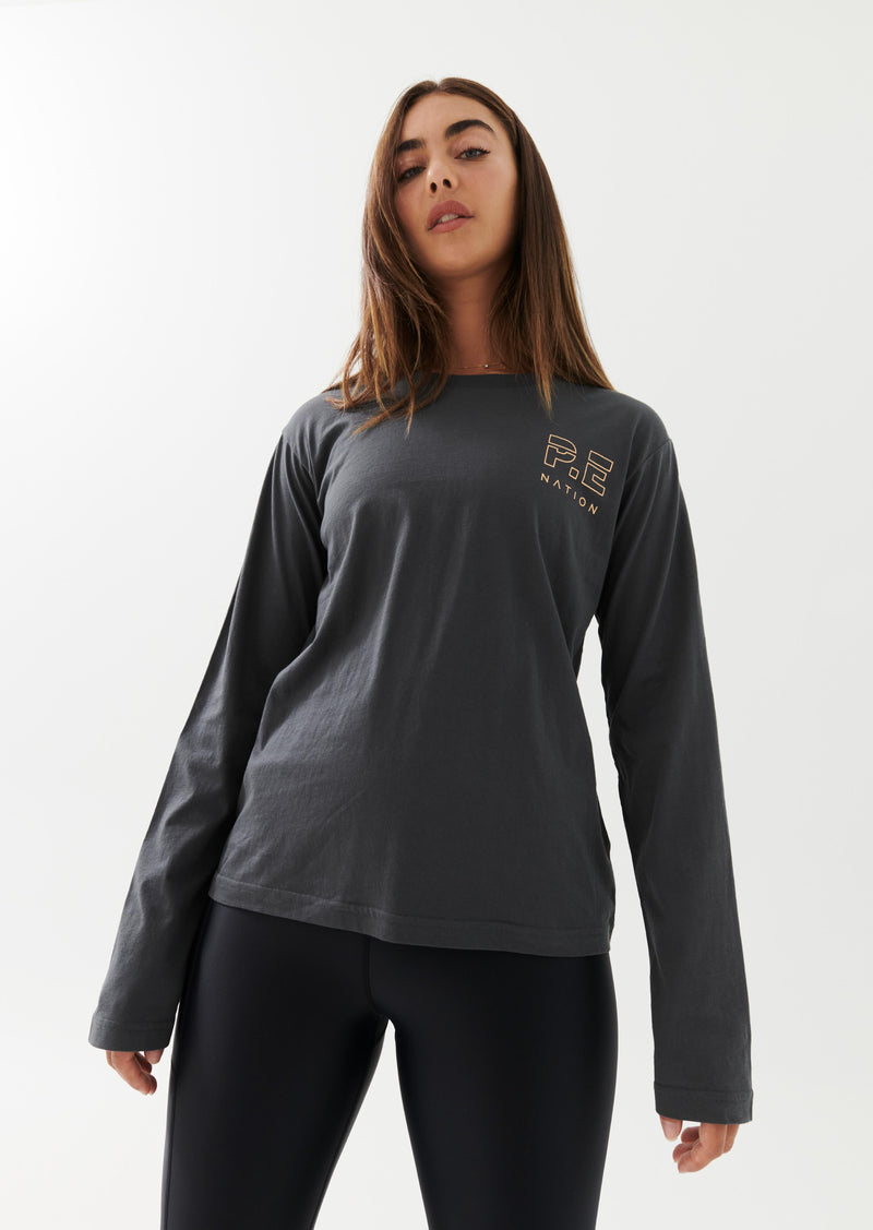 HEADS UP LS TOP IN DARK SHADOW