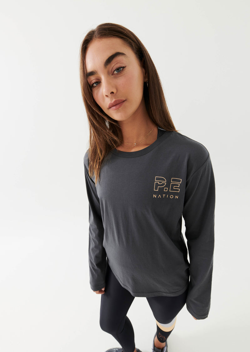 HEADS UP LS TOP IN DARK SHADOW