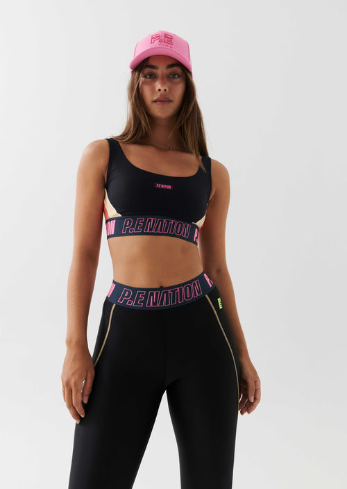 LEFT FIELD SPORTS BRA IN BLACK
