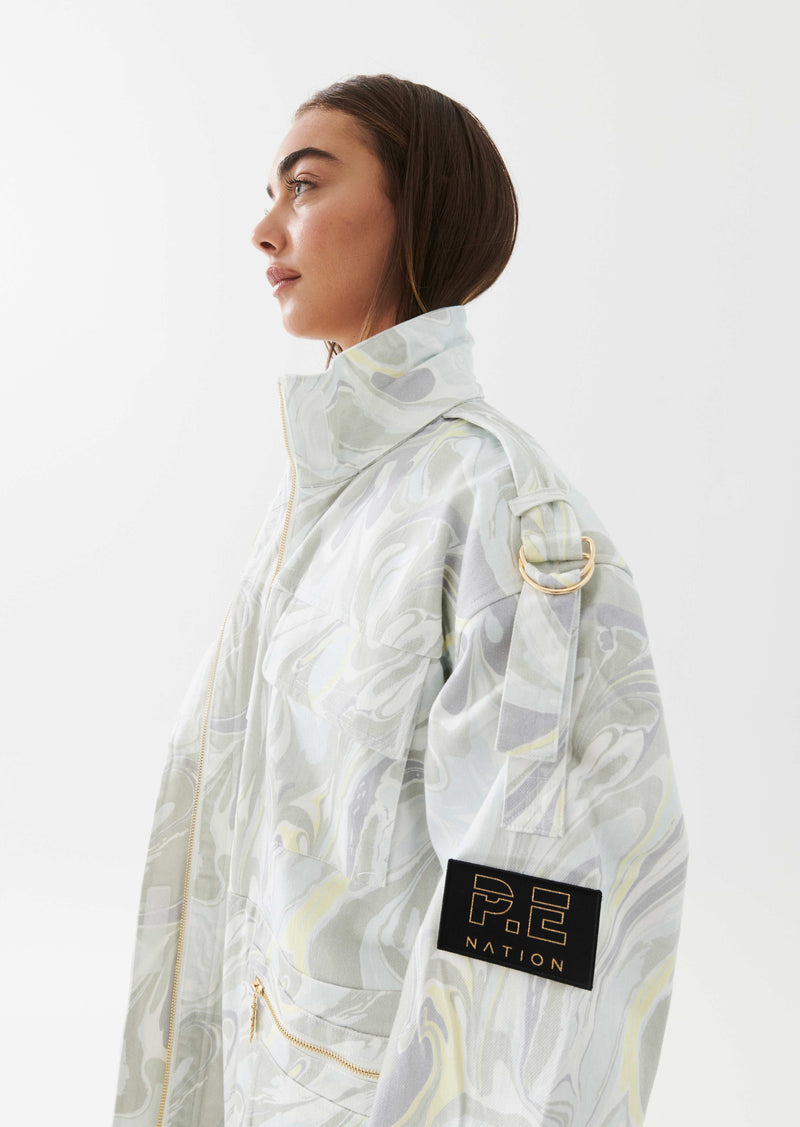 IMMERSIVE JACKET IN MARBLE PRINT