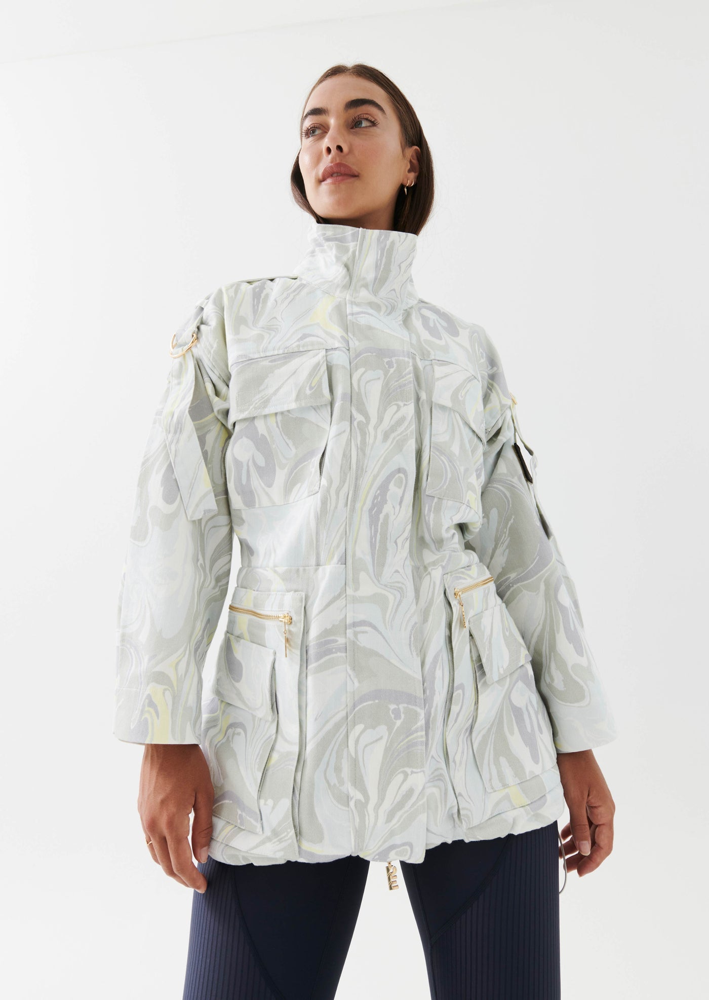 IMMERSIVE JACKET IN MARBLE PRINT
