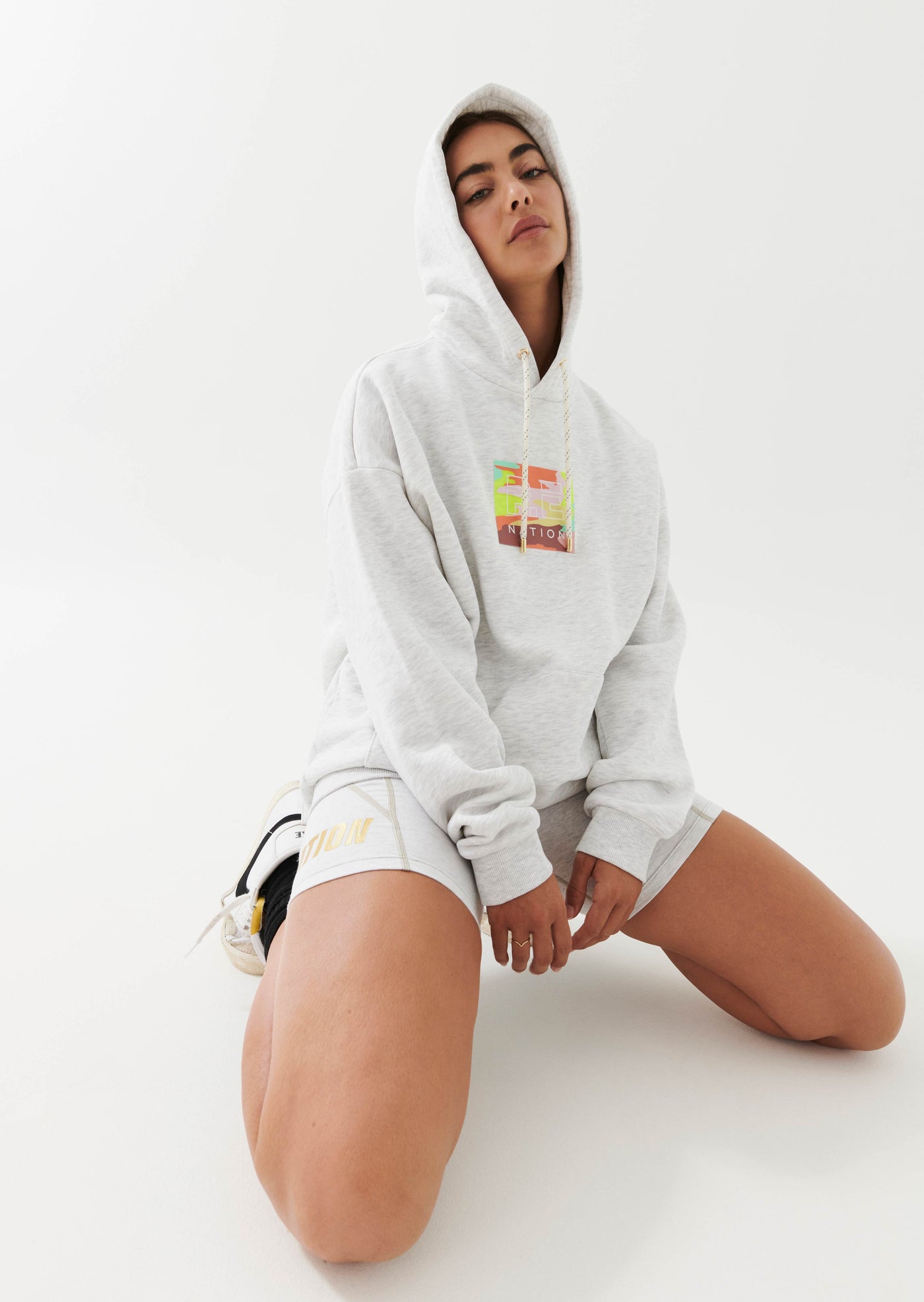 UPWARD HOODIE IN GREY MARL
