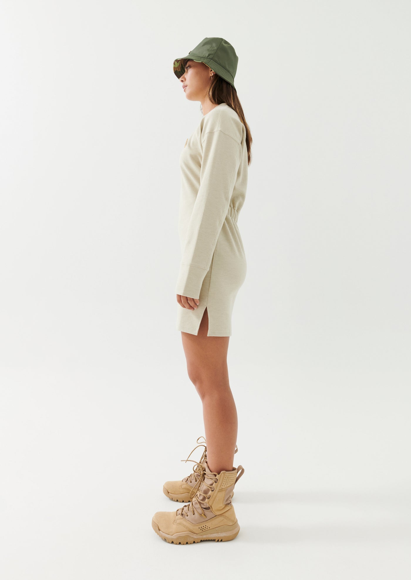 BACKFLIP DRESS IN SANDSHELL