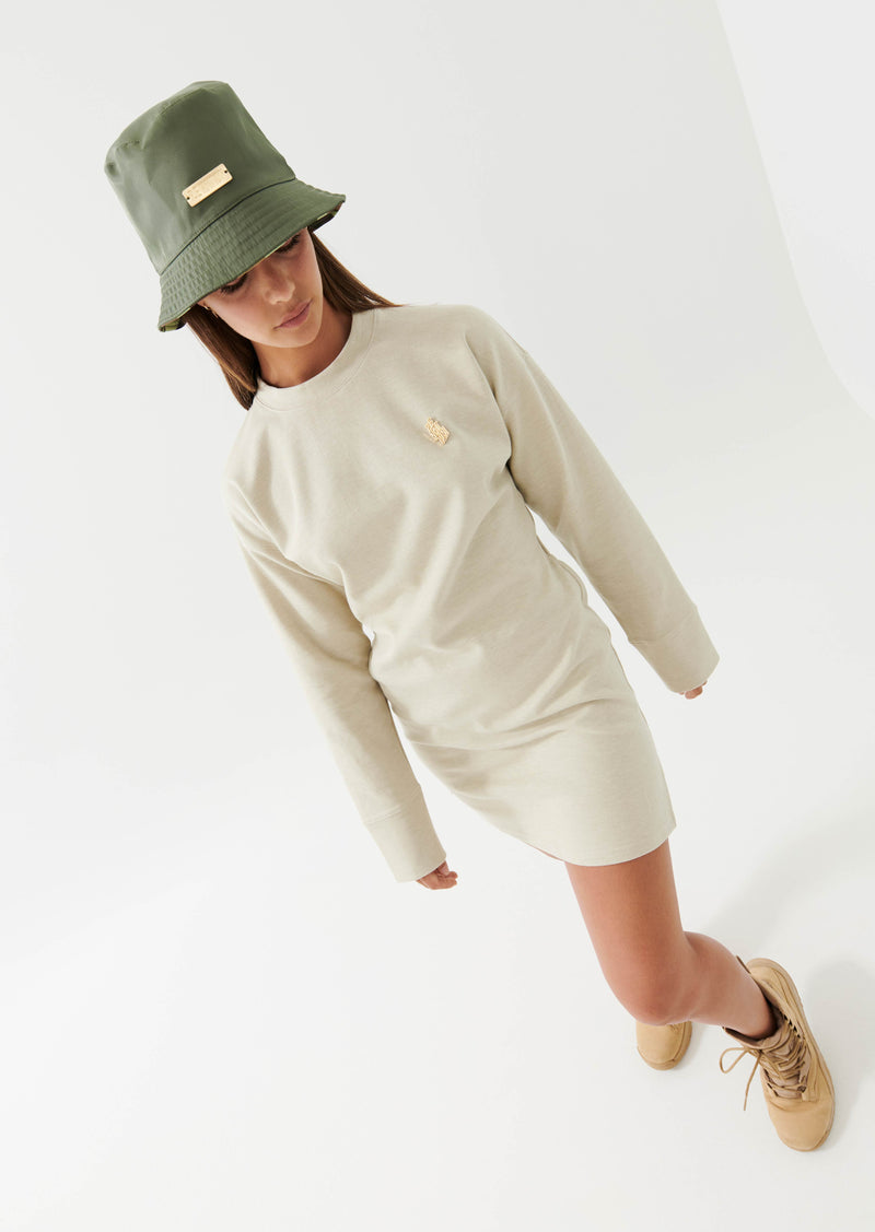 BACKFLIP DRESS IN SANDSHELL