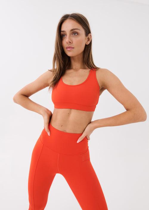 RUDIMENTAL SPORTS BRA IN CHERRY TOMATO