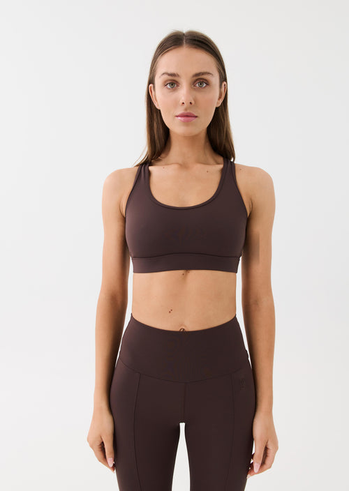 RUDIMENTAL SPORTS BRA IN COFFEE BEAN