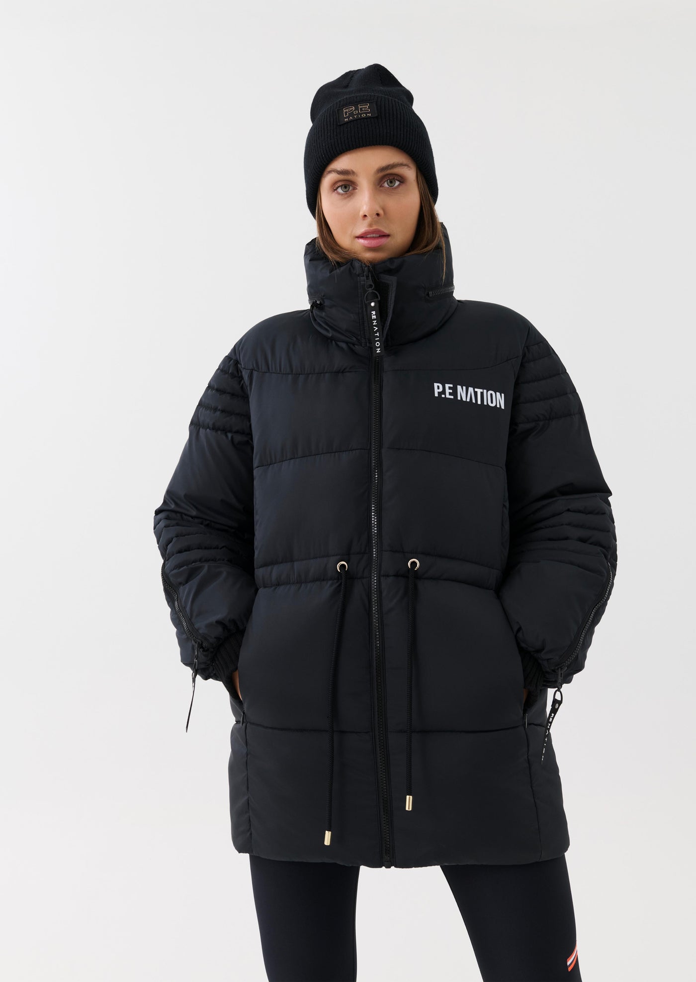 Full Court Jacket | Black | Longline Boxy Puffer Jacket – P.E Nation