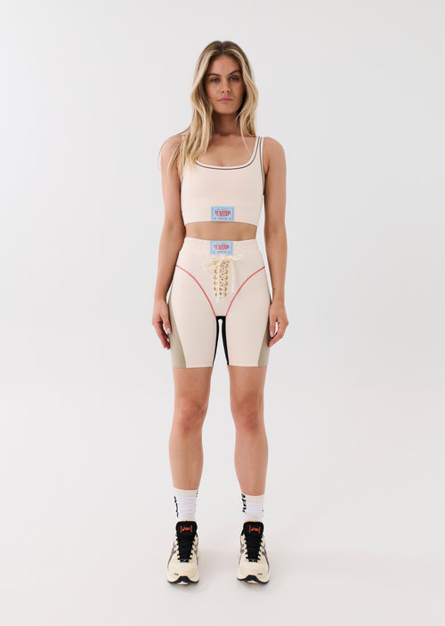 UNDEFEATED SPORTS BRA IN PEARLED IVORY