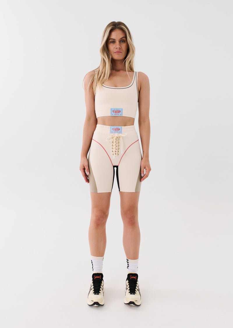 UNDEFEATED SPORTS BRA IN PEARLED IVORY