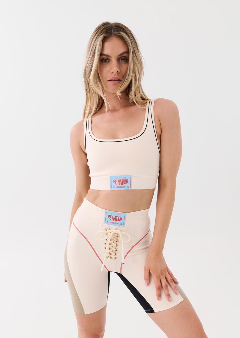 UNDEFEATED SPORTS BRA IN PEARLED IVORY