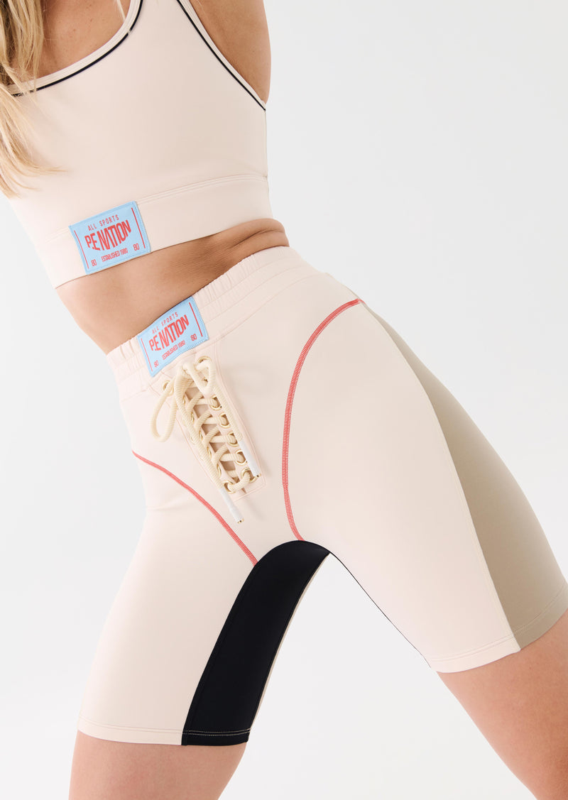 UNDEFEATED BIKE SHORT IN PEARLED IVORY