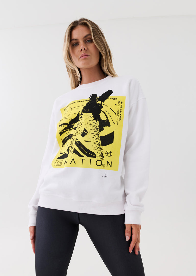 UPBEAT SWEAT IN OPTIC WHITE