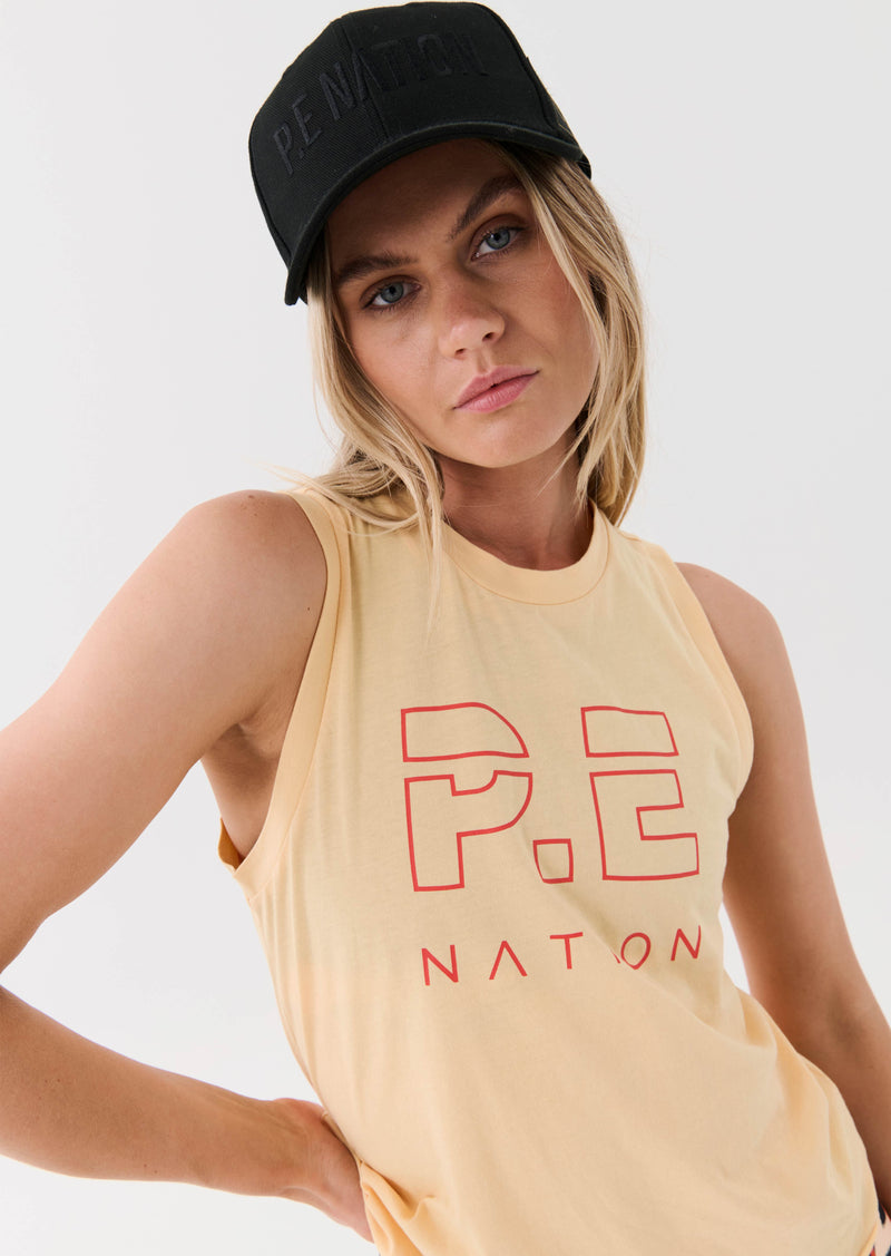 HEADS UP TANK IN APRICOT SHERBET