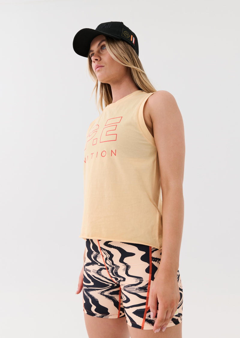 HEADS UP TANK IN APRICOT SHERBET