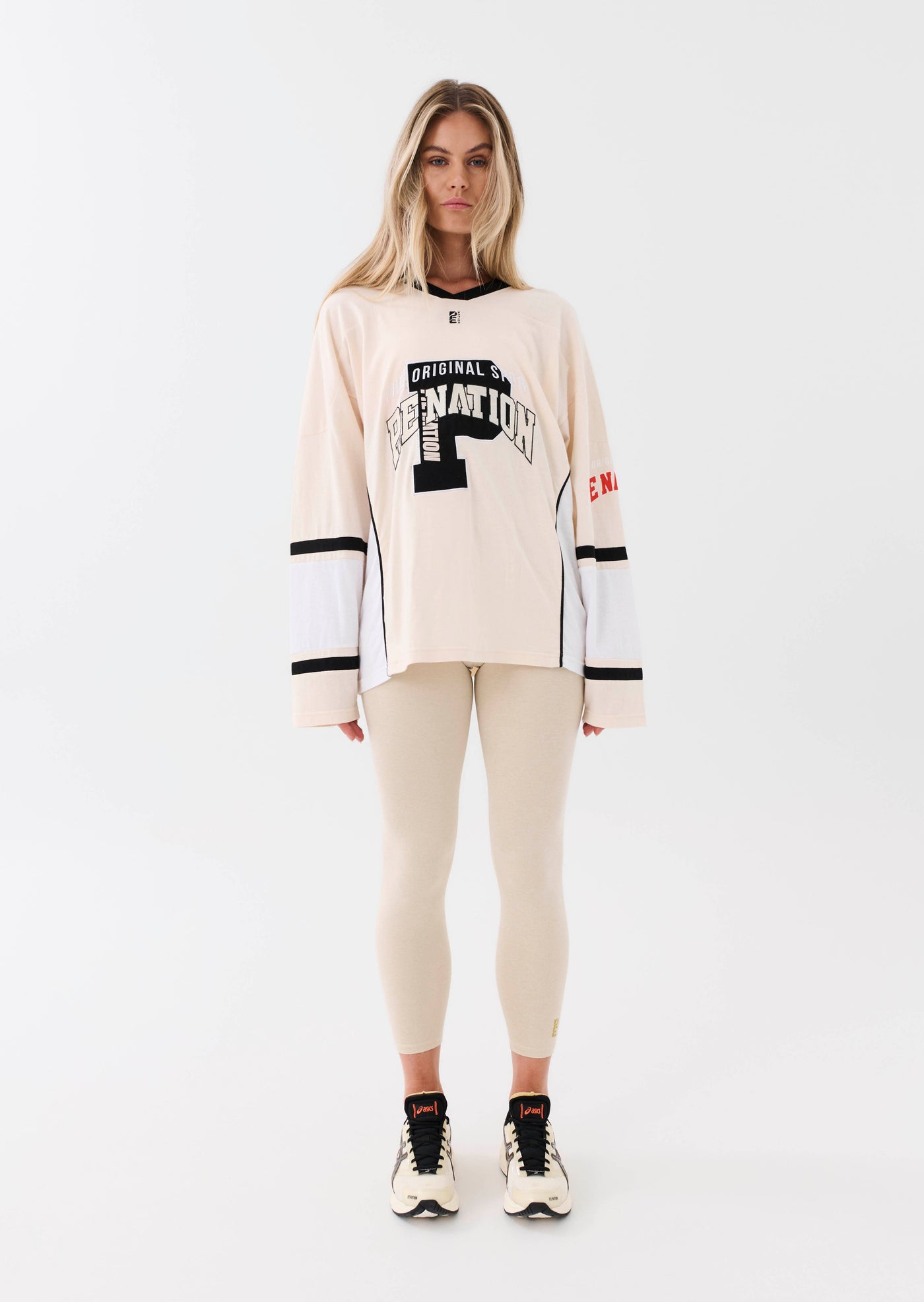 OVIE LS TOP IN PEARLED IVORY