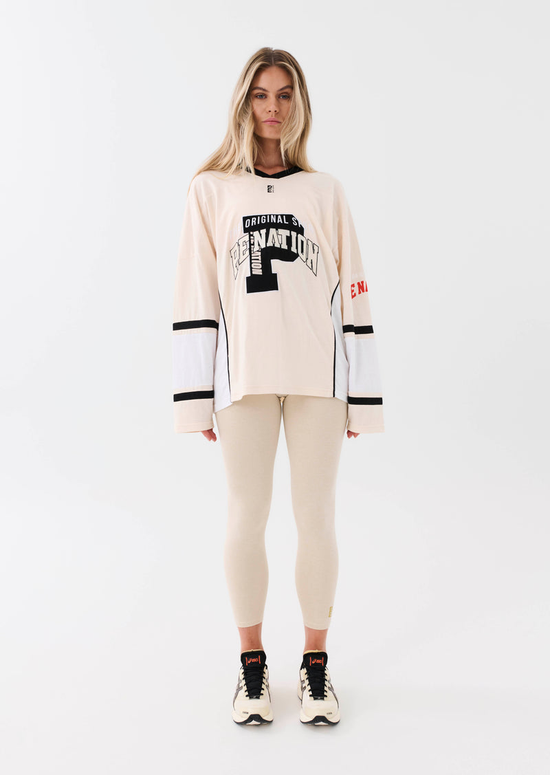 OVIE LS TOP IN PEARLED IVORY