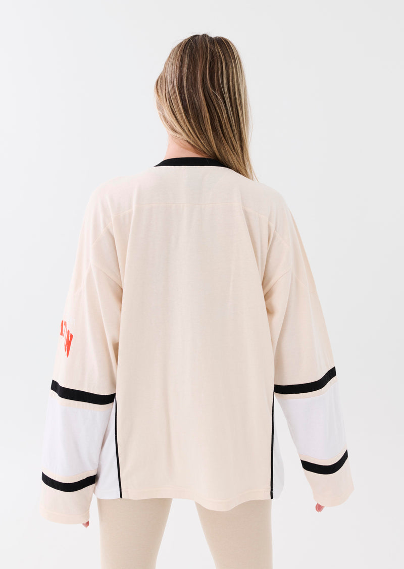 OVIE LS TOP IN PEARLED IVORY