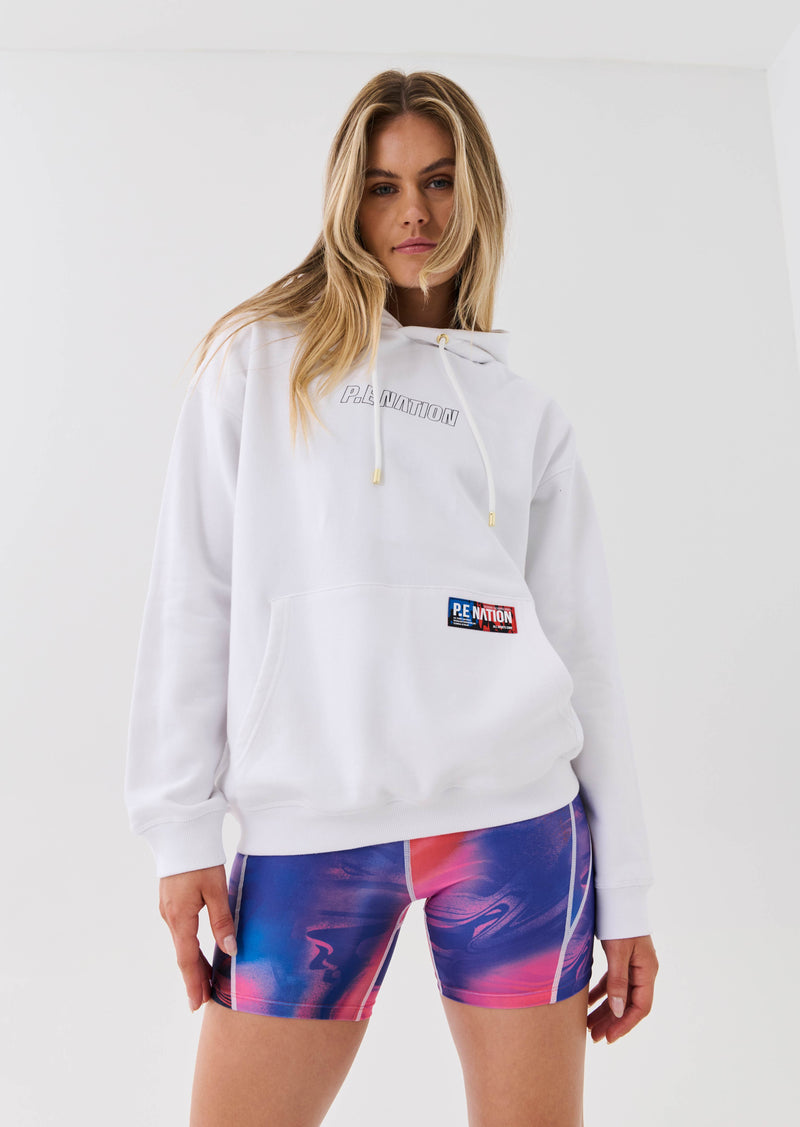 KICK ON HOODIE IN OPTIC WHITE