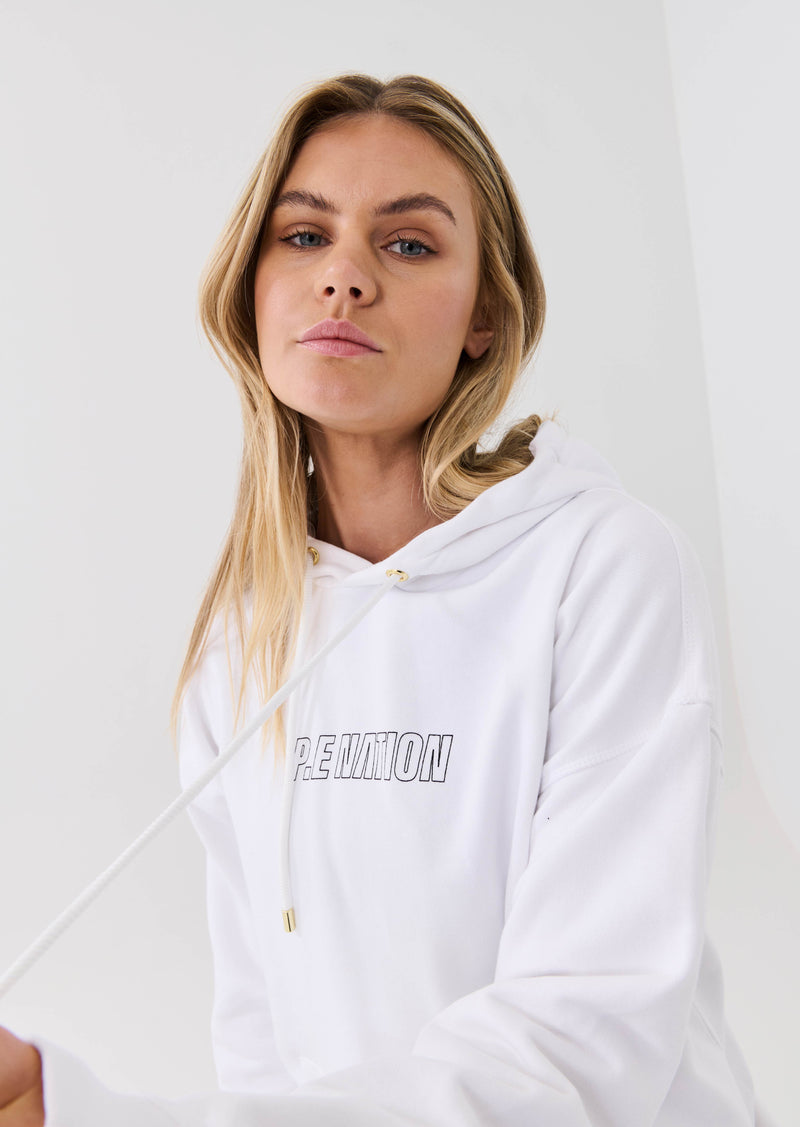 KICK ON HOODIE IN OPTIC WHITE
