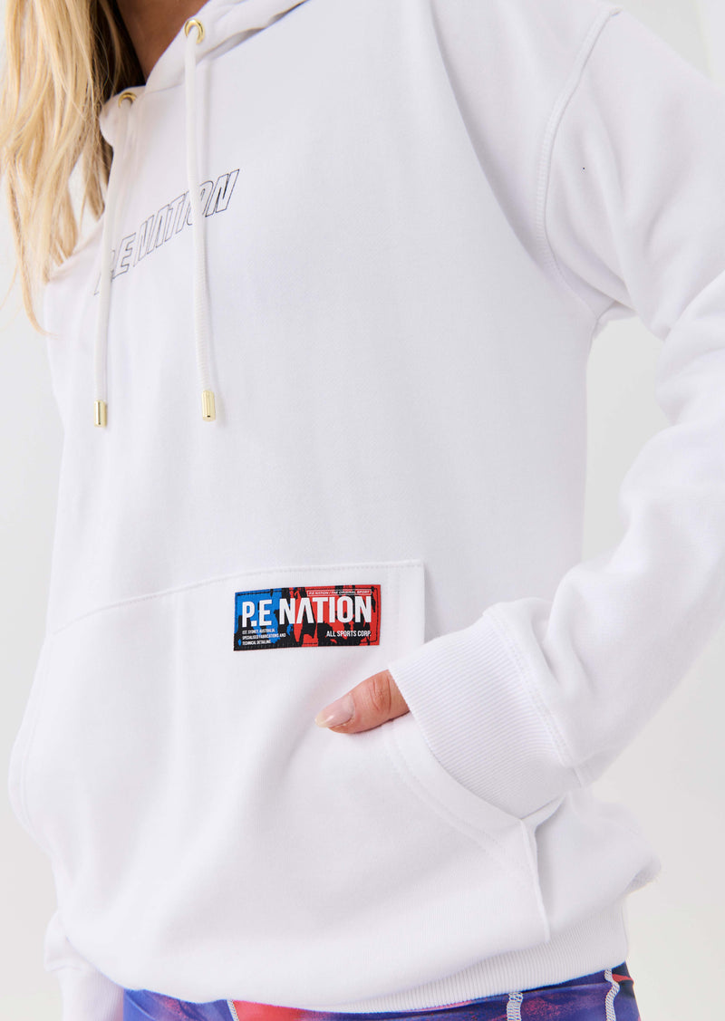 KICK ON HOODIE IN OPTIC WHITE