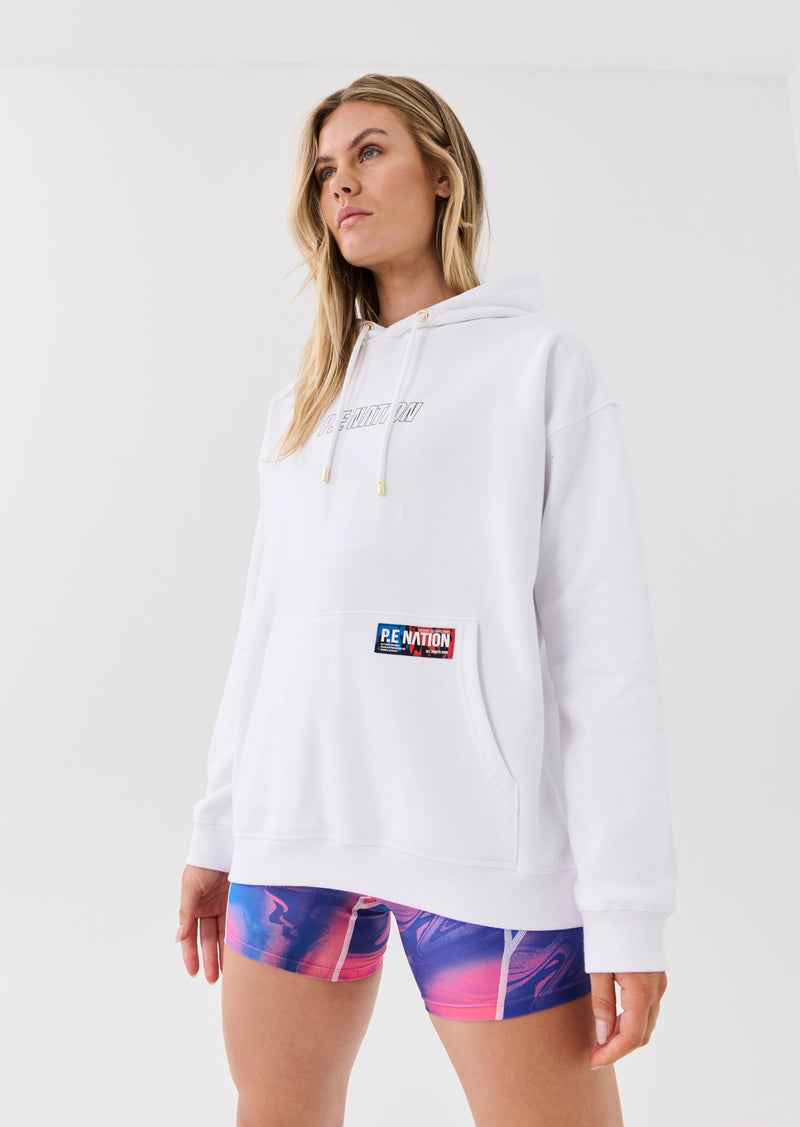 KICK ON HOODIE IN OPTIC WHITE