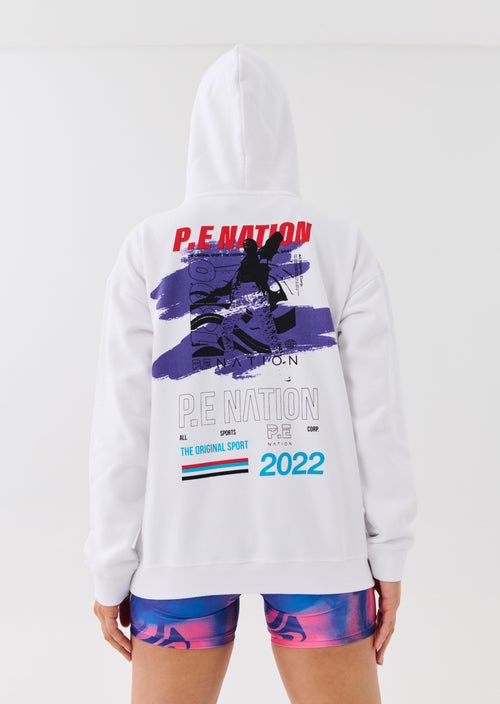 KICK ON HOODIE IN OPTIC WHITE