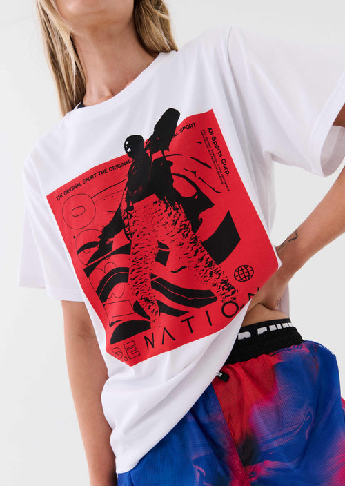 UPTEMPO TEE IN OPTIC WHITE