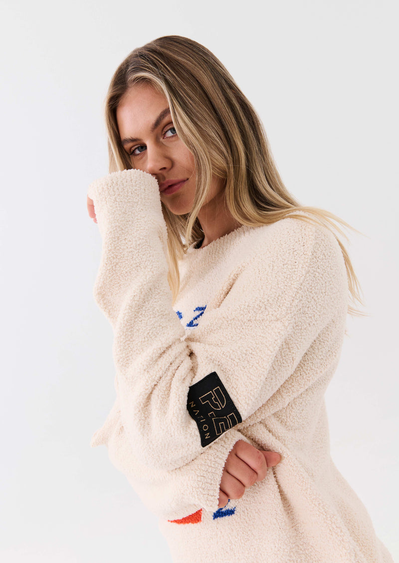 HERITAGE KNIT SWEAT IN PEARLED IVORY
