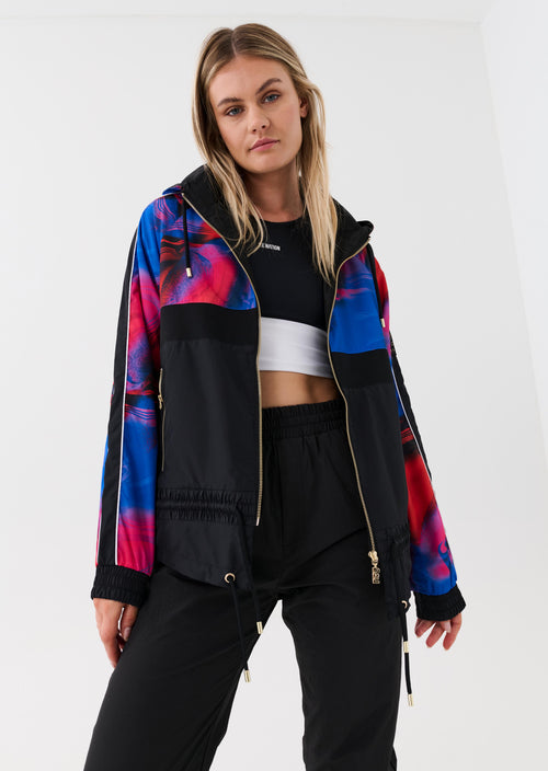 MAN DOWN JACKET IN OVERLAY PRINT