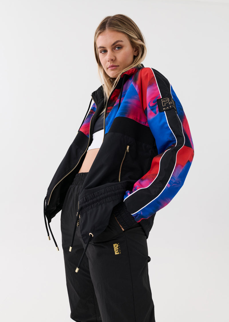 MAN DOWN JACKET IN OVERLAY PRINT