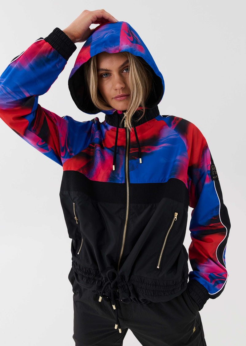 MAN DOWN JACKET IN OVERLAY PRINT