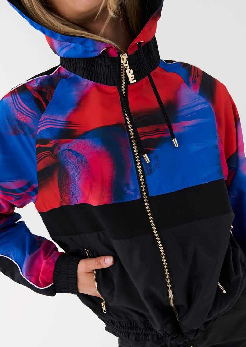 MAN DOWN JACKET IN OVERLAY PRINT