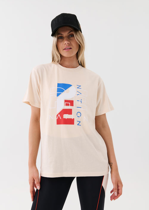 HERITAGE TEE IN PEARLED IVORY