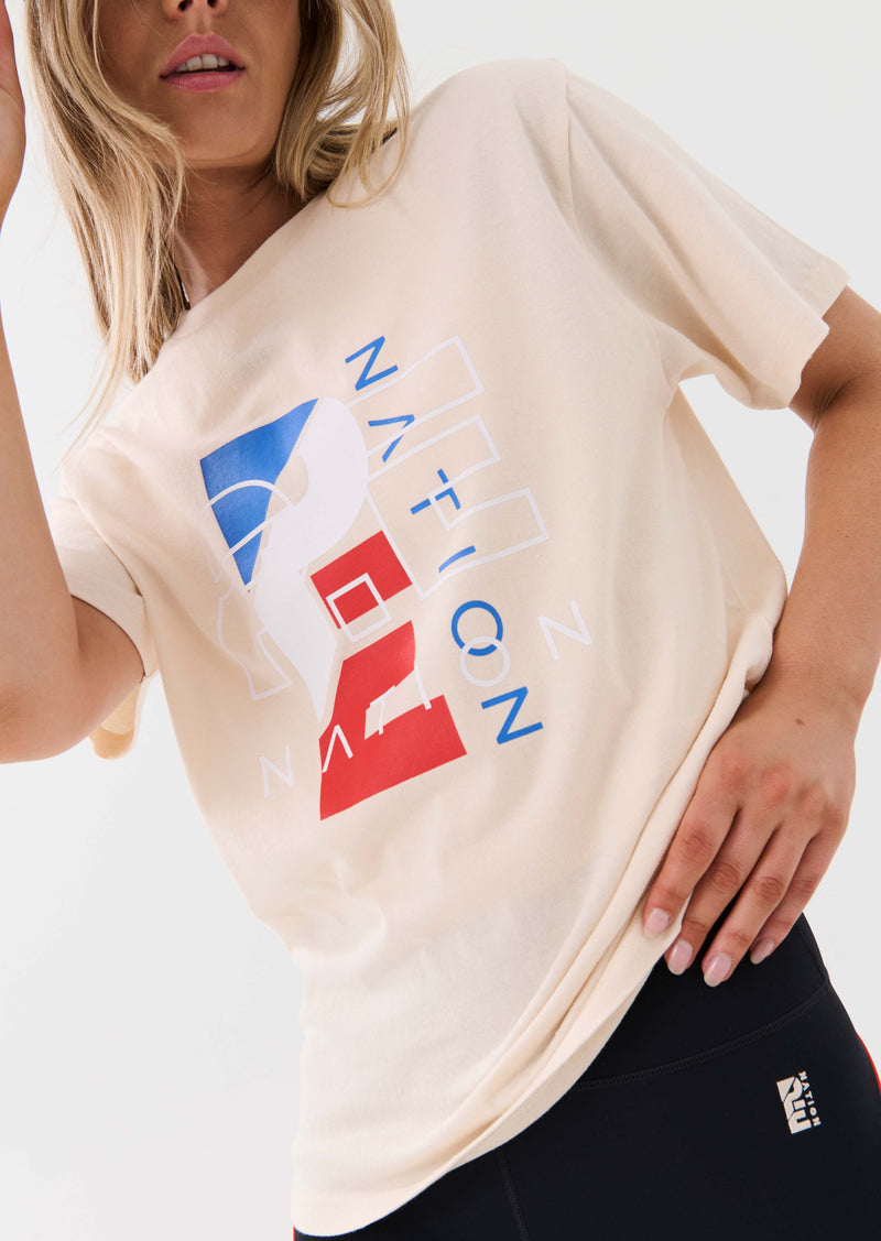 HERITAGE TEE IN PEARLED IVORY