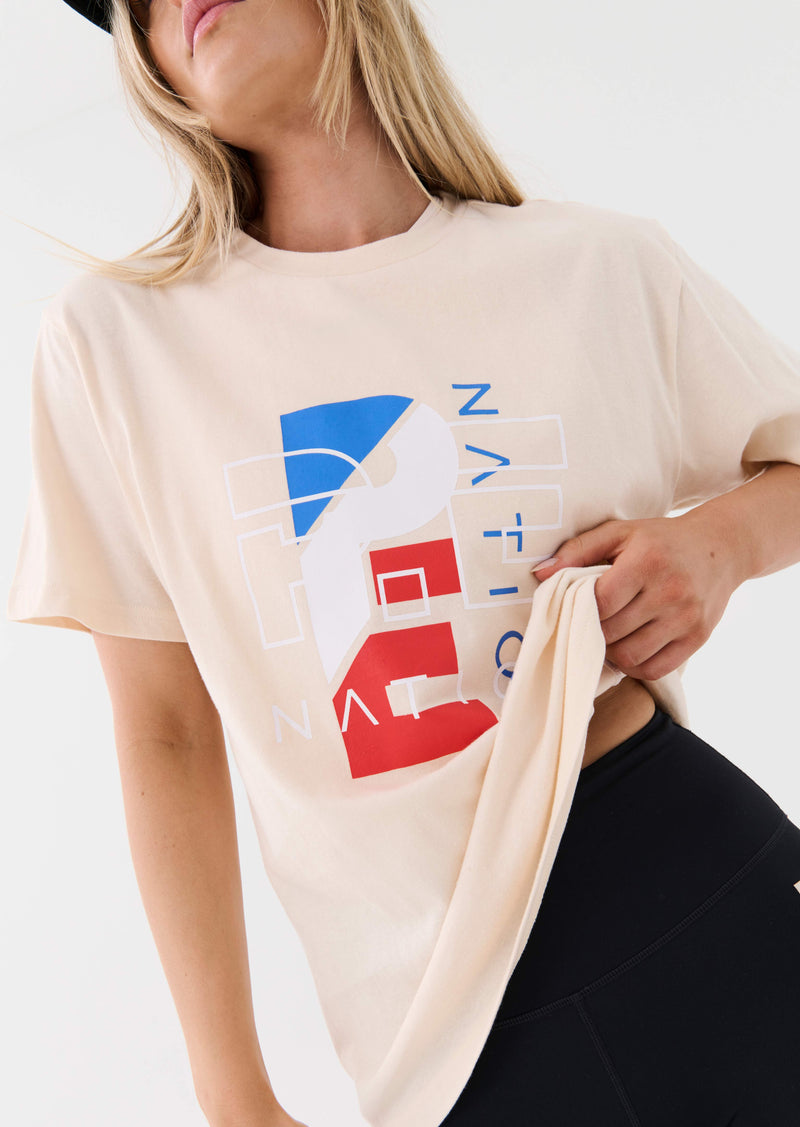 HERITAGE TEE IN PEARLED IVORY