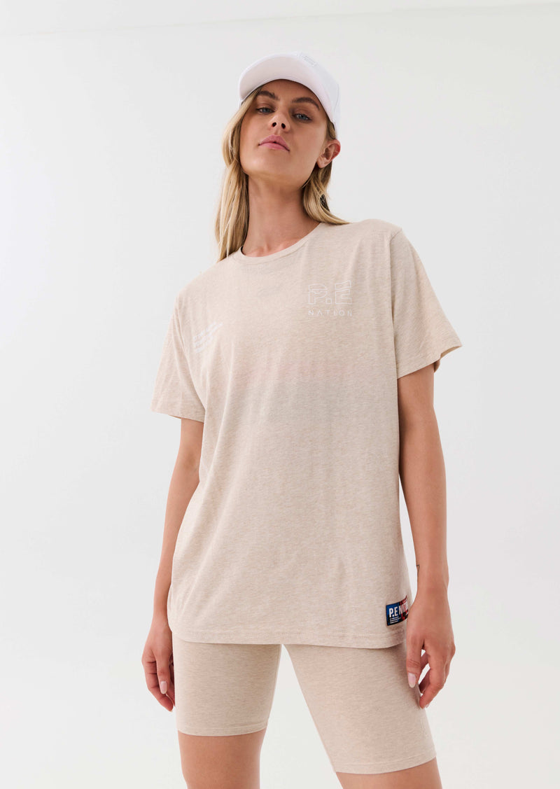INITIATE TEE IN WARM GREY MARL