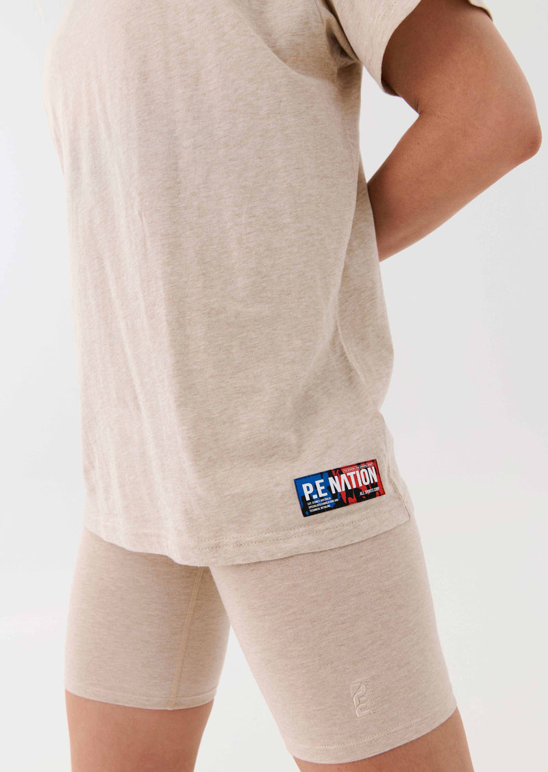 INITIATE TEE IN WARM GREY MARL