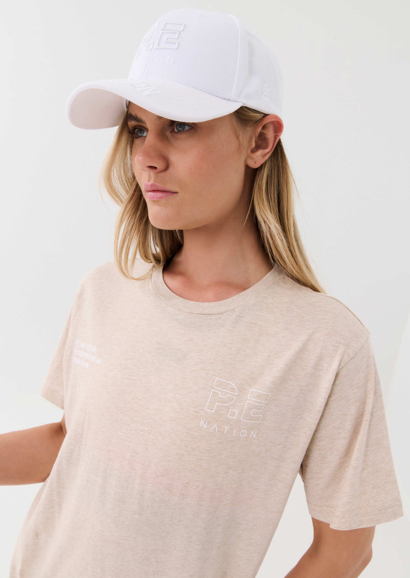 INITIATE TEE IN WARM GREY MARL