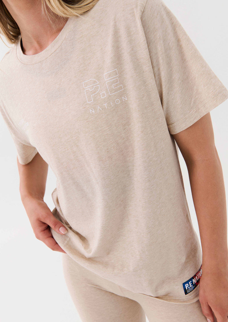 INITIATE TEE IN WARM GREY MARL
