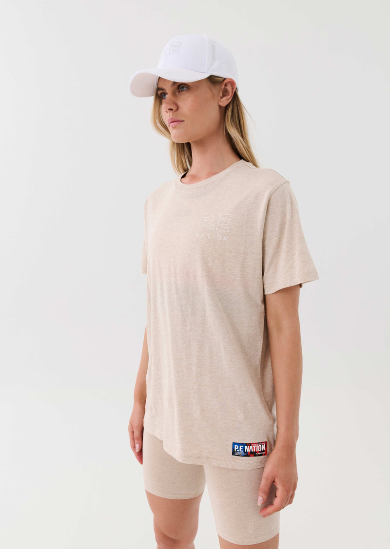 INITIATE TEE IN WARM GREY MARL