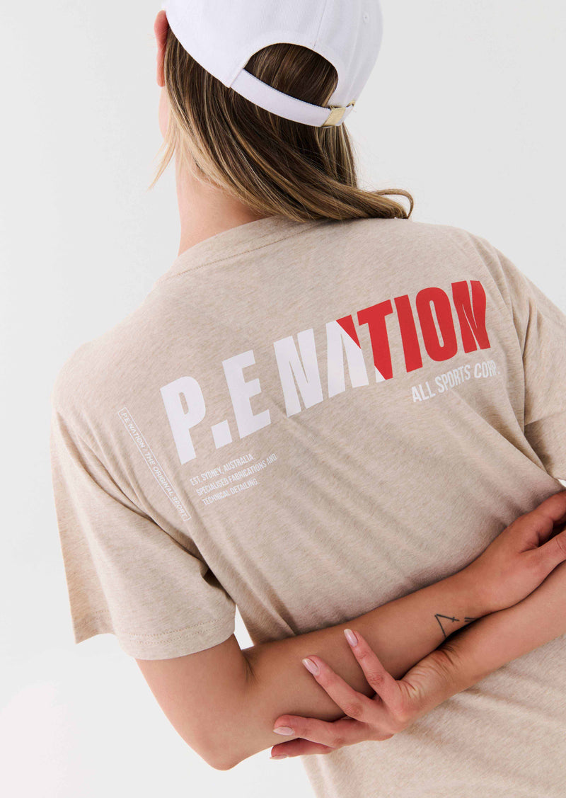 INITIATE TEE IN WARM GREY MARL
